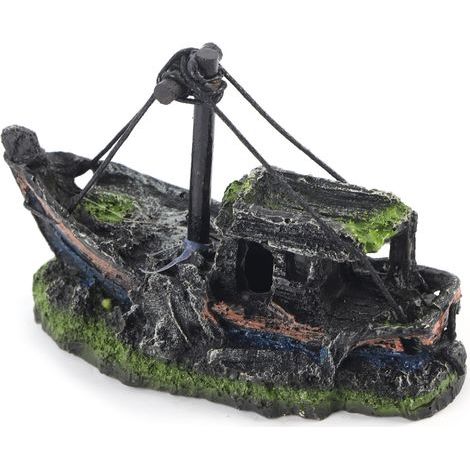 Hochwertige künstliche Schiffswrack-Dekoration aus Kunstharz für Aquarien, versteckt das Zuhause, das Aquarium, die Landschaft – ein echter Hingucker. (1/5)