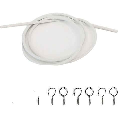 Cordino per tende a molla, in PVC resistente e metallo, facile da installare, set da 3 m (1/2)
