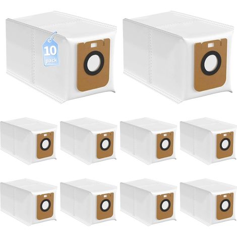 10 Sacs à Poussière,Compatible Dreame D10 Plus,D9 Plus,2,5 Litres,Accessoires Aspirateur Robot (1/5)