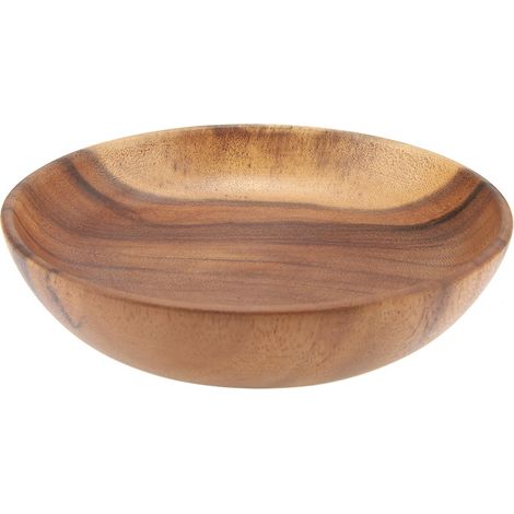 Bol en Bois d'Acacia Massif pour Salade, Soupe, Riz - Fabriqué à la Main - Ustensile de Cuisine (20x4.5cm) (1/5)