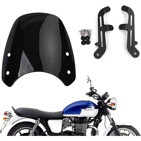 Un déflecteur de pare-brise en plastique noir pour moto, accessoire adapté à : -DECOWOOD (1/5)
