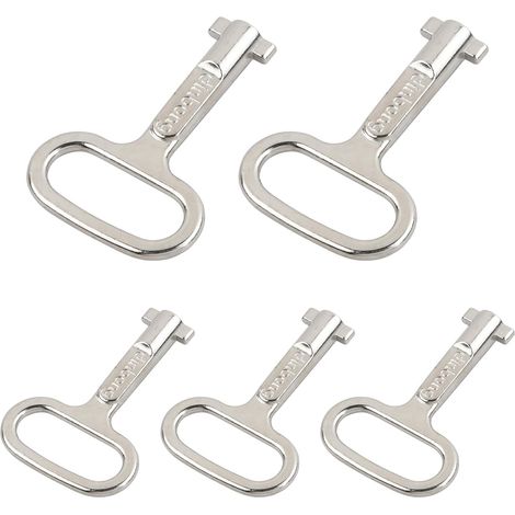 Lot de 5 clés pour armoire électrique, en alliage de zinc, boîtier de compteur d'eau, clé de sécurité, clé de radiateur à gaz, ascenseur électrique, serrure de porte (1/5)