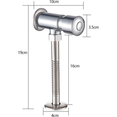 Urinoir Robinet de Chasse Urinoir Urinoir Robinet de Chasse Chrome Mur Monté Type de Bouton Placard Exposé Retard Manuel Arrêt Automatique pour Salle De Bains WC E58q09oDQA (1/3)