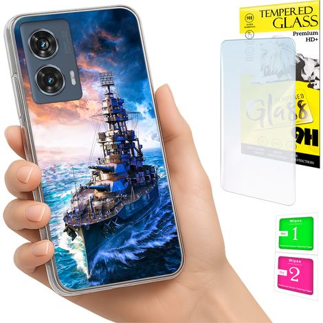 Custodia per Motorola Edge 50 Fusion Photo Case con retro in vetro temperato 9H (1/5)