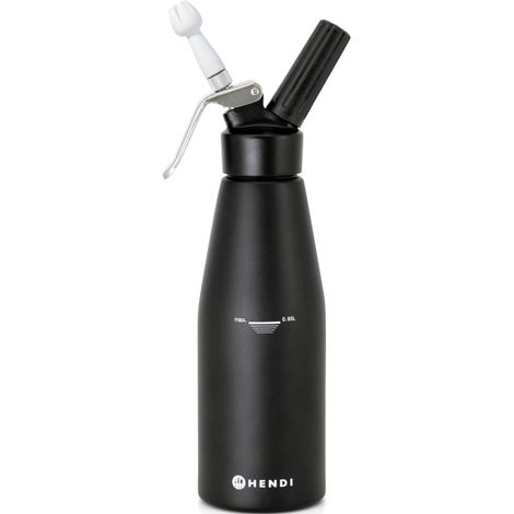 Sifone per panna montata N2O Kitchen Line SET + 3 beccucci 0,98 l - Nero