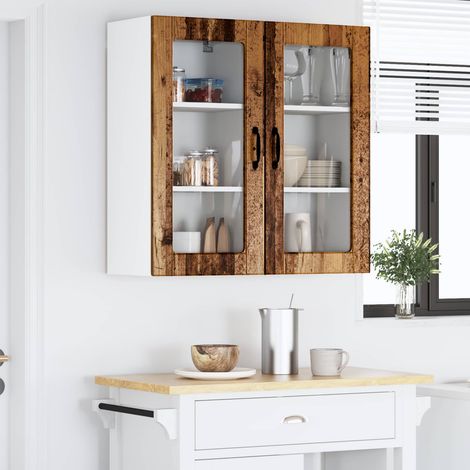 Teenpull – Wandglas-Schrank LUCCA 2 Stk. Altholz Holzwerkstoff (1/5)