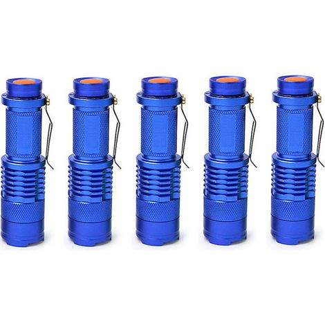 5 Mini lampe torche télescopique rechargeable, pour LED Rechargeable , bleue (1/5)
