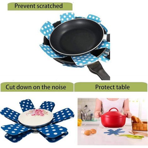 Protège-Poêles - Feutre Non Tissé Antidérapant - Pour Protection et Empilage d'Ustensiles de Cuisine - Lot de 6 (1/5)