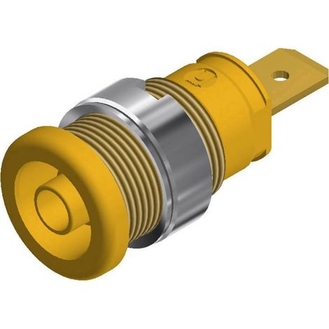 SKS HIRSCHMANN SEB 2620 F6,3 SICHERHEITS-LABORHEMBRA BUCHSE, EINBAU VERTIKAL STIFT-Ø: 4MM AMARILLO 1ST.