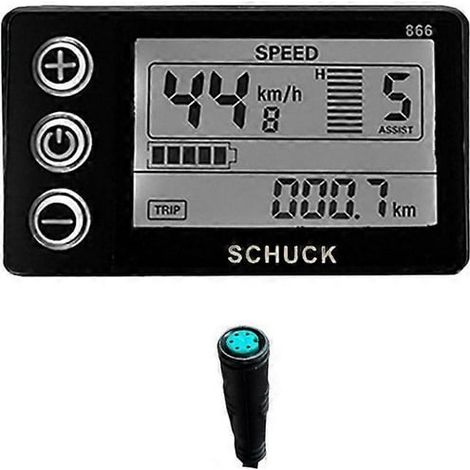 Écran LCD S866 pour vélo électrique, compteur de vitesse 24V 36V 48V, panneau d'affichage avec rétroéclairage, compatible VAE, pièce de rechange (1/3)