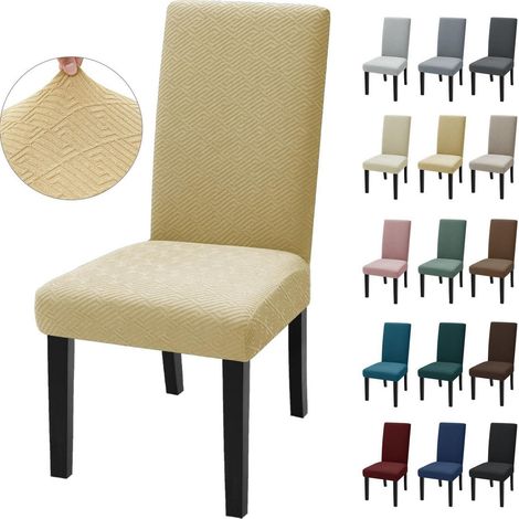 Lot de 4 housses de chaise extensibles et lavables pour salle à manger et salon (1/5)
