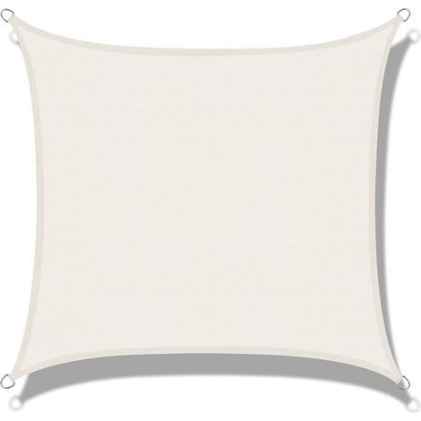 Voile d'ombrage (HDPE) Rectangulaire 2 x 3m Crème Protection des Rayons UV pour Terrasse Camping Extérieur Jardin (1/5)