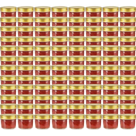 Marmeladengläser mit goldenem Deckel 96 Stk. 110 ml
