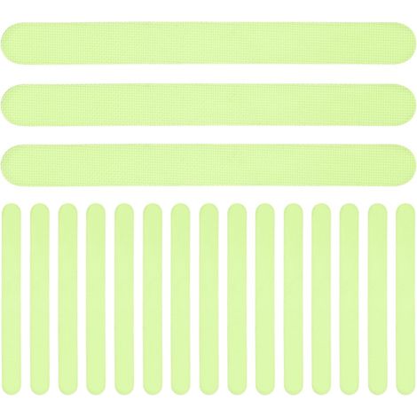 2 x 20 cmLot de 24 bandes antidérapantes fluorescentes pour escaliers, marches, salle de bain, intérieur et extérieur (1/5)