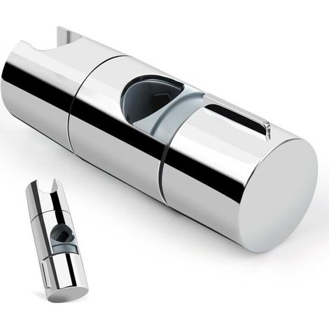 2 PCS Support de Douche，Support de Douche à Main Remplaçable，support pommeau de douche，Adapté à la Barre de Douche，support douche sans percage pour Salle de Bain，ABS Chromé