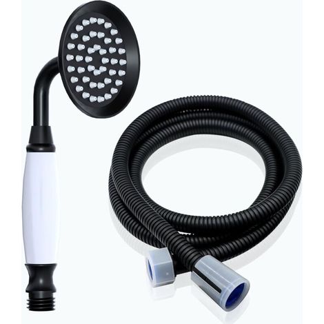 Pommeau de douche à main, idéal pour la plage, les camping-cars, la natation en extérieur, etc. - 1 ensemble, noir (1/5)
