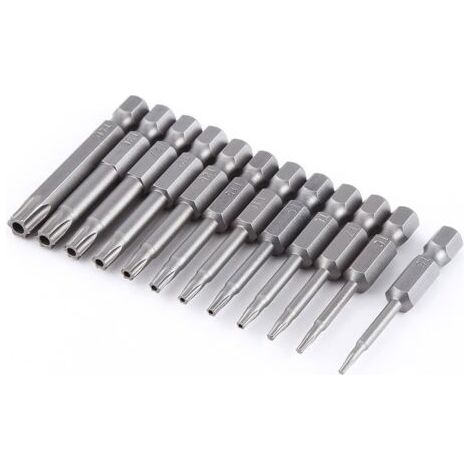 royaluxe-Lot de 12 Embouts de Tournevis à Tête Hexagonale 1/4", Embouts à Tête Hexagonale, Sécurité Torx à Tige Hexagonale, Embouts de Tournevis à Tête étoile (1/4)