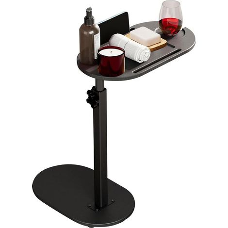 Bout de Canapé de Salon en Bambou, Table de Chevet Réglable,table d'appoint pour baignoire,Petite Table d'Appoint pour Salon, Chambre, Bureau,40824322cm (1/5)