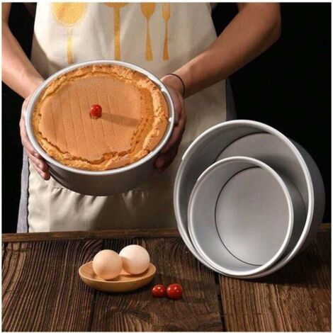 QORVA-Base de maintien de moule à gâteau rond en aluminium, moule à gâteau antiadhésif, adapté au mariage, à Noël, à l'anniversaire, moule à gâteau rond (5/6/7/8/9 pouces - 5 pièces) (1/4)