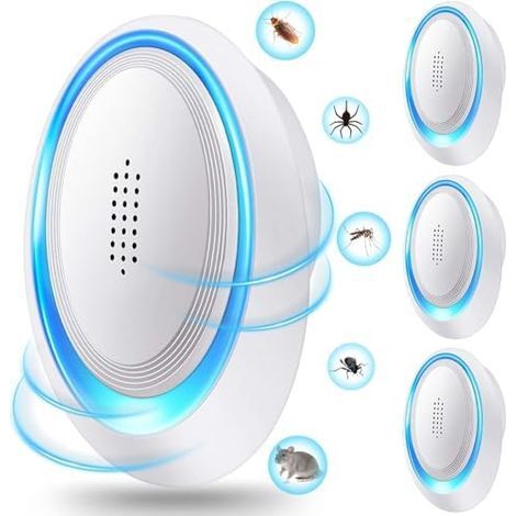 Répulsif Ultrasonique pour Souris 4 Pack,Anti-Rats,Silencieux,Non-Toxique, Efficace Contre Les et Rats, sans Radiation à Ultrasons Anti Rongeurs - (1/5)