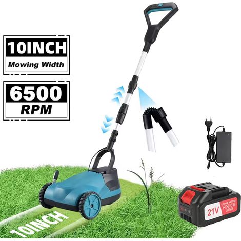 Cortacésped eléctrico inalámbrico  Herramienta de jardinería plegable y ajustable con 1 batería para cortar, recortar, etc.