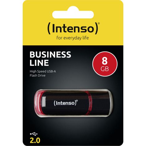 Intenso 8GB USB2.0 unità flash USB USB tipo A 2.0 Nero Rosso (1/4)