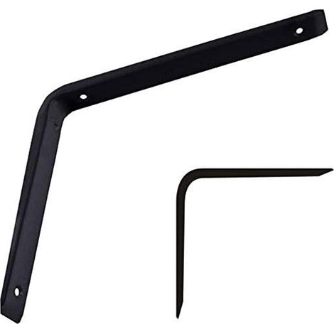 Staffe angolari 2 pezzi supporto reggimensole ad angolo retto 90 ° staffa di fissaggio 250x200x30 mm a forma di L per mensola mobile scaffale in acciaio nero (1/2)