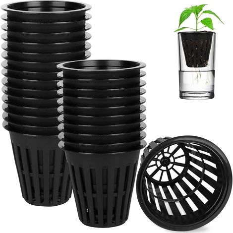 Filiyano-50 pots en plastique noir pour la culture hydroponique (1/5)