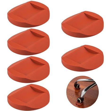 Lote de 6 patines antideslizantes de goma para ruedas de muebles, sofás y camas, aptos para todo tipo de suelos (1/5)