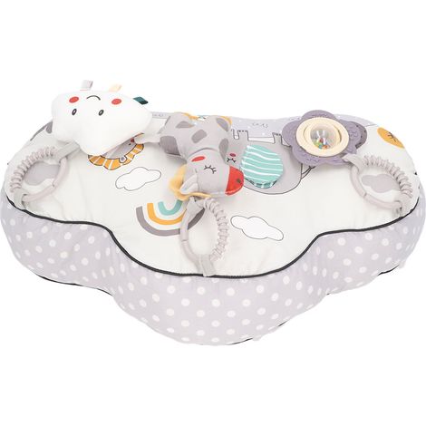 Coussin d'éveil pour bébé avec hochet, jouet sensoriel pour ramper, apaise les gencives, aide à l'apprentissage de la position debout, coussin de sommeil pour le développement précoce, type A (1/5)