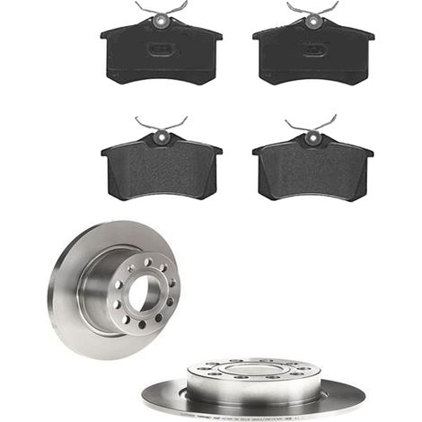 KIT FRENI POSTERIORI compatibile con SEAT ALTEA (5P1) - DISCHI + PASTIGLIE OEM: P 85 020 , P 85 114 / 17520 , 17628 , 17547 , 18117 /SOSTITUZIONE DIRETTA/BASSA POLVERE/SILENZIOSO (1/5)