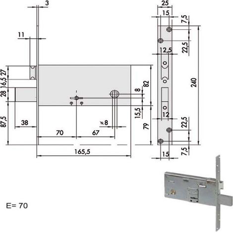 Serrure Double Carte Inf.All 57312-73-0 Cisa