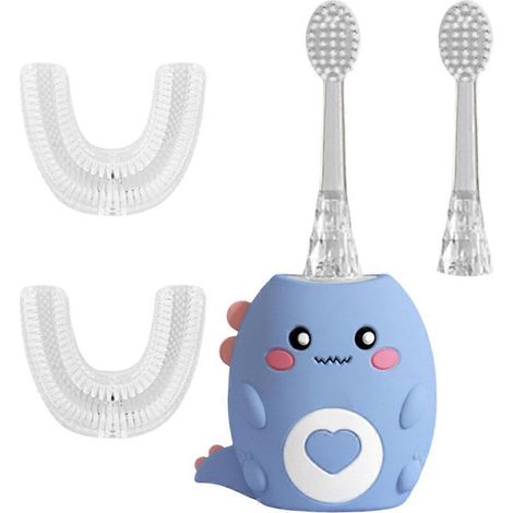 Brosse à dents électrique pour enfants en forme de U, brosse à dents à vibrations soniques haute fréquence multi-modes (2-12 ans) (1/5)