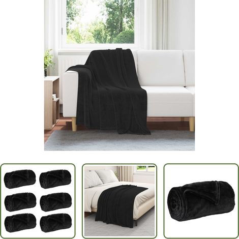 Fleece-Decke -  Wohndecken 6 pcs Schwarz 130 x 150 cm Fleece (1/5)