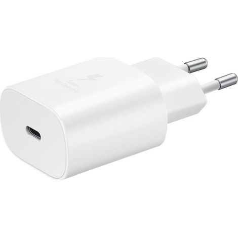 Chargeur secteur RAPIDE - 25W - SAMSUNG - Port USB Type C (sans câble) - Blanc-Ywey (1/3)