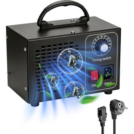 Générateur d'ozone, 60 000 mg/h, purificateur d'air ozone O3, purificateur d'air à l'ozone avec minuterie de 60 min pour 320 ㎡, ozoniseur portable pour voiture, garage, appartement, hôtel, cuisine (1/5)