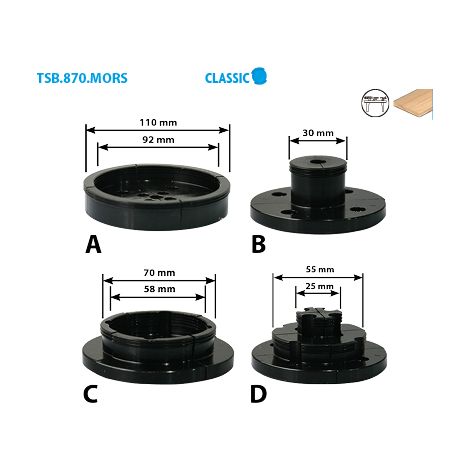Leman – Coffret de 4 mors pour mandrin tournage compression et expansion – Mors pour bois dur – Goupille de sécurité – Accessoire pro