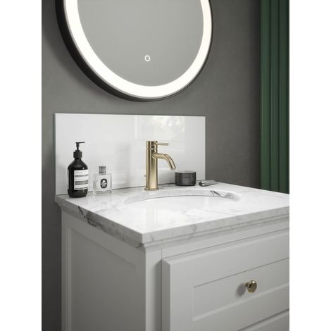 Ice White Glass Bathroom Splashback 250mm x 600mm x 4mm (1/5)