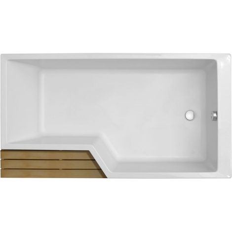 Jacob Delafon – Baignoire bain-douche 150 x 80 cm droite – Acrylique antibactérien – Encastrable – Forme asymétrique – Confort optimal pour douche et bain