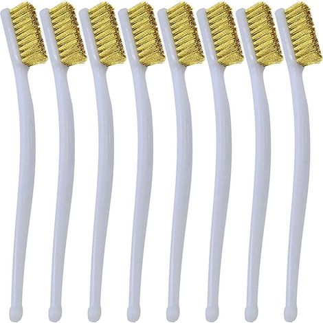 Petit Brosse en Laiton 8 pcs Mini Brosses Métallique pour le nettoyage des scories de soudure, de la rouille,Buse De l'Imprimante 3D (1/5)