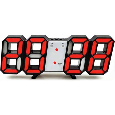 Réveil LED 3D, Horloge murale 3D pour salon, Horloge numérique (1/4)