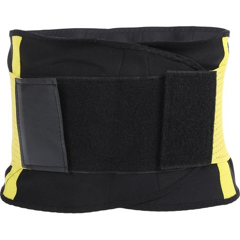 Ceinture amincissante femme taille fine jaune, gaine ventre sport sculptante gainante minceur (1/5)