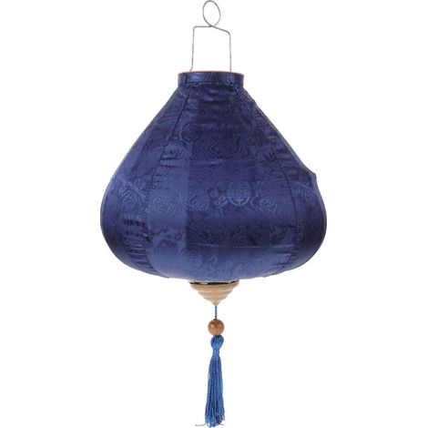 Lanterne suspendue en tissu pour jardin extérieur, lanterne décorative avec pompon (1/5)