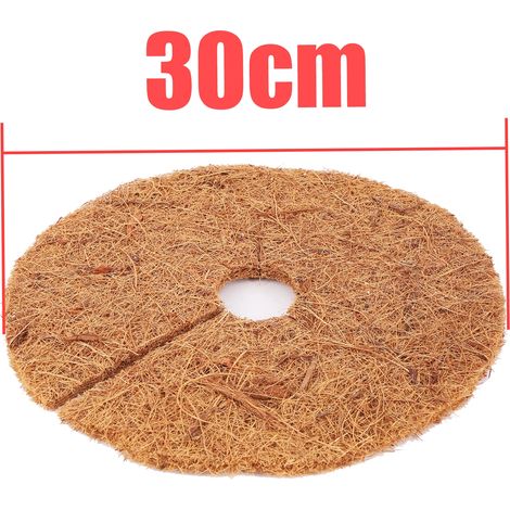 (30 cm, 1 pièce) Tapis de paillis en fibre de coco naturelle pour arbres, protège-pot de fleurs, coussin anti-mauvaises herbes, chaud et anti-humidité (1/4)