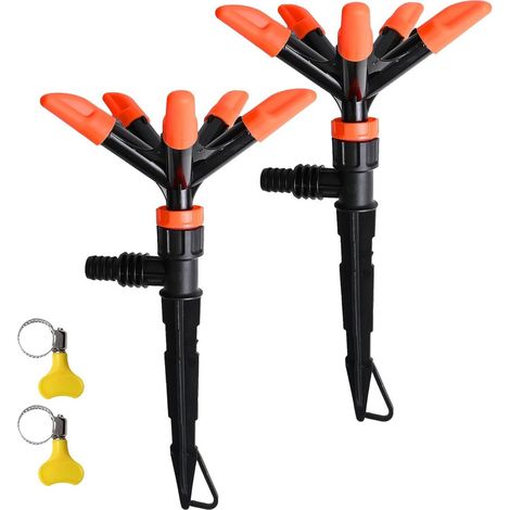 2pcs arroseur de pile de bois tourne automatiquement la pelouse orange (1/5)