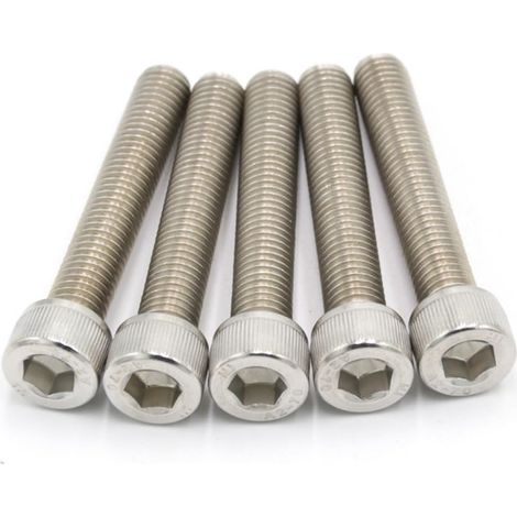 Vis à tête hexagonale cylindrique, à six pans creux en acier inoxydable, vis à tête hexagonale, fixation filetée (M8 x 50 mm, 10 pièces) (1/5)