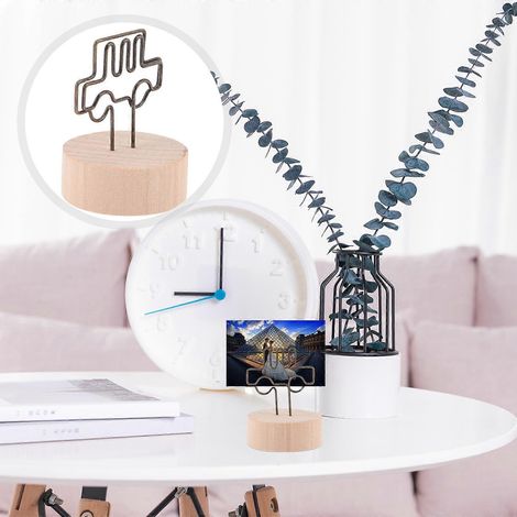 Lot de 12 pinces à mémo, porte-photos, porte-cartes de visite pour fêtes à la maison-6x4cm