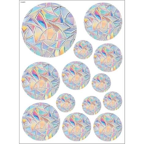 Prisma Fensteraufkleber Suncatcher Sticker Regenbogen Folie Fenster Sonnenfänger Vogel Anti Kollisions Fenster Aufkleber für Stoppt Vögel Türfenster Kreis- (52 Stück)
