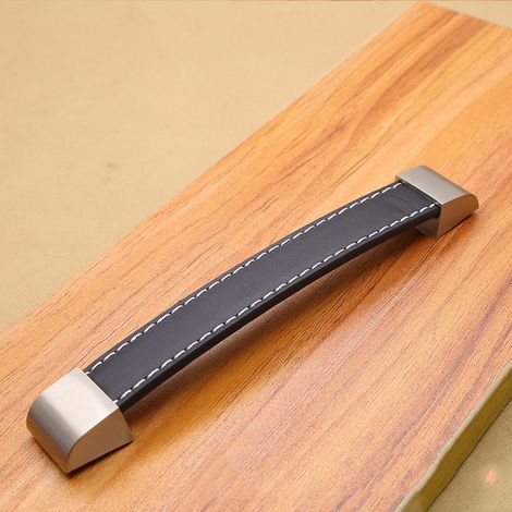 Poignée de meuble tiroir 192mm, poignée de placard en cuir PU, bouton de tirage pour armoire, quincaillerie de tiroir, accessoire de meuble, poignée moderne. (1/2)