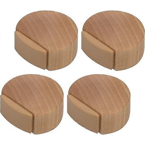 Butées de porte adhésives - butées de porte en bois pour sols et parquets - butées de porte adhésives - lot de 4 (b) (1/4)